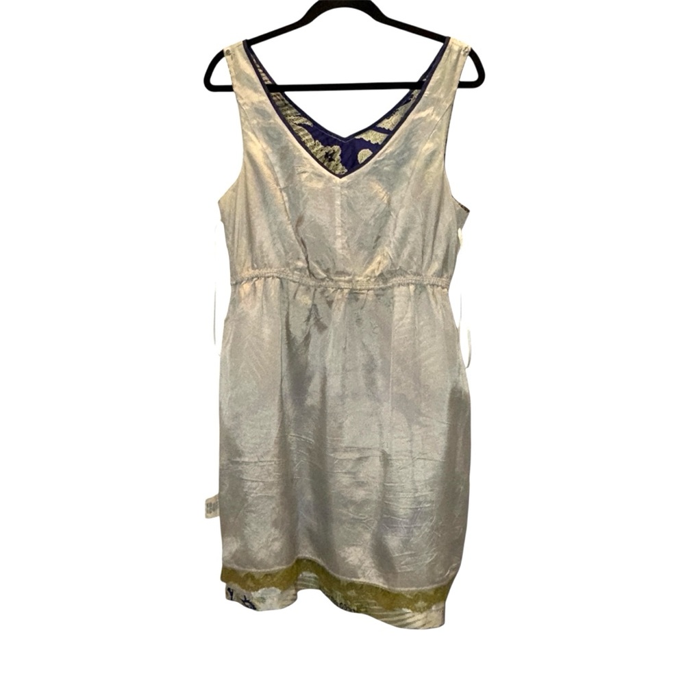 Edme & Esyllte - Anthropologie 100% Silk Kerchief Print V-Neck Dress Medium EUC - Picture 9 of 17